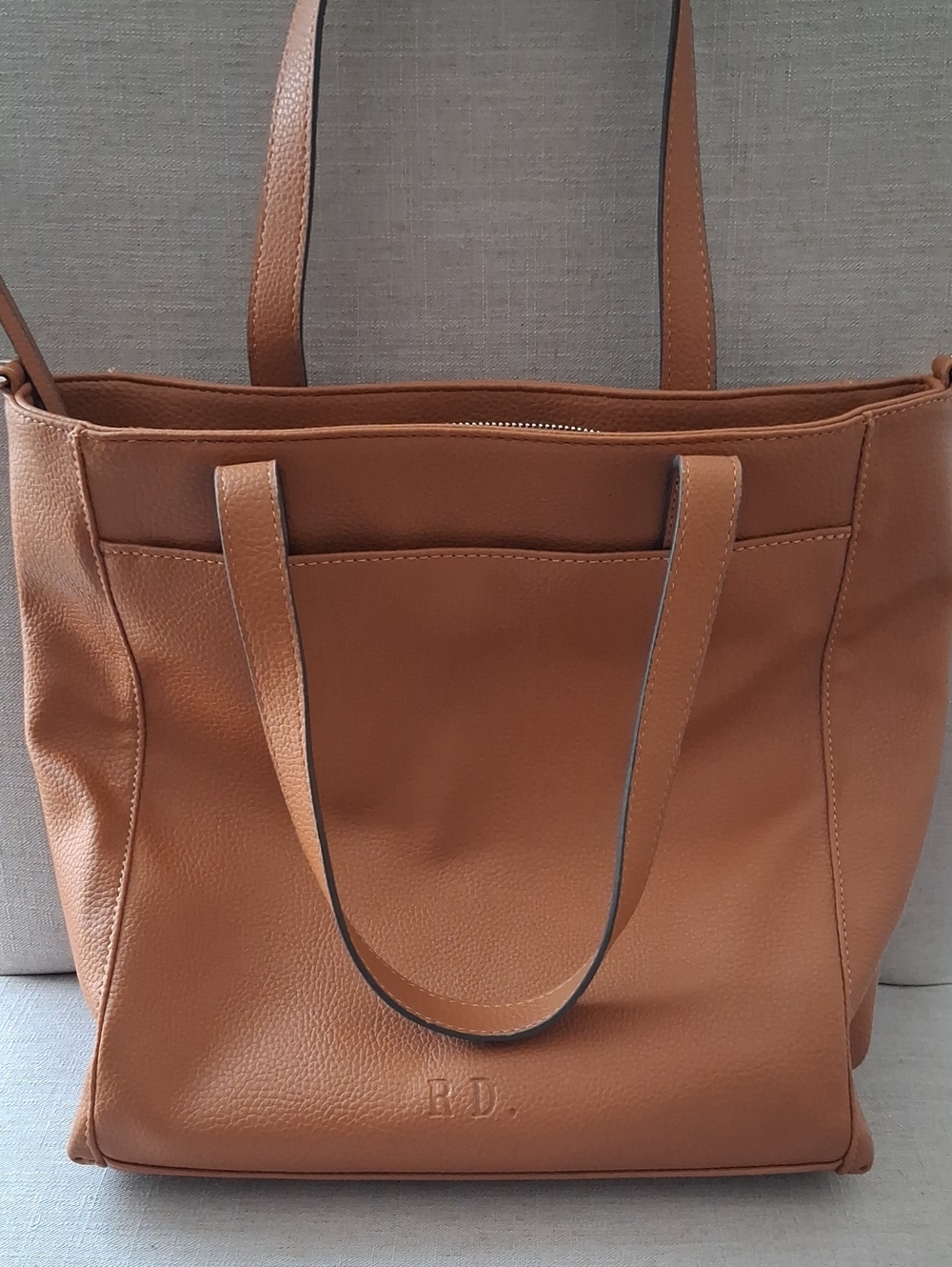 Rae Dunn Caramel Brown Leather Tote